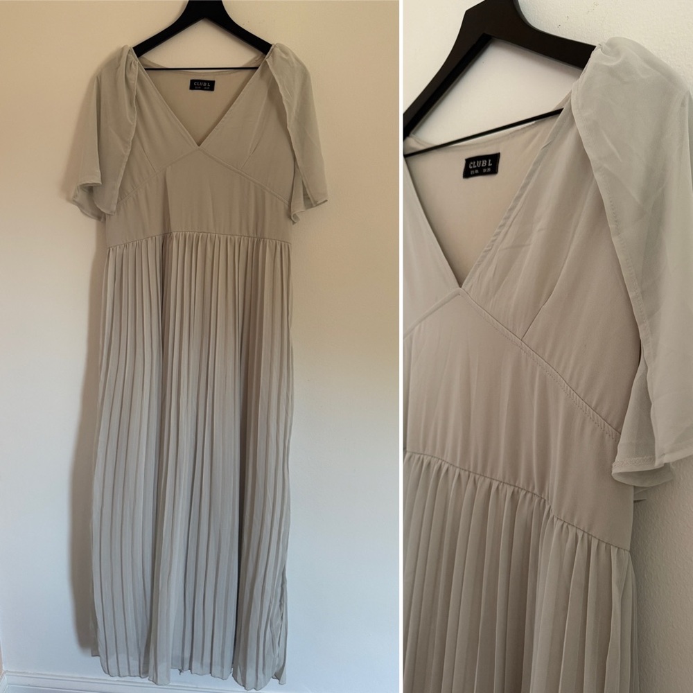 Club L London Sage / Grey Maxi Dress